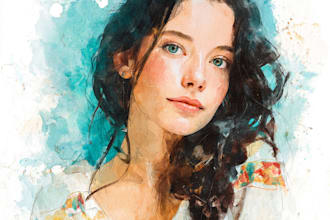 draw or paint artistic portrait of you
