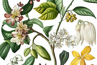 paint watercolor flowers and botanical illustrations