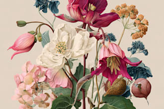 draw flowers, trees or botanical illustration