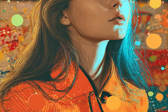 draw a cartoon portraits of you in a poster style