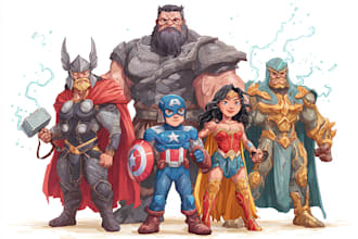 design cartoon character superhero etc from your photos