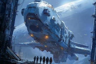create a sci fi spaceship art