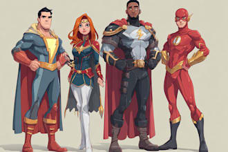 make drawing of super hero character