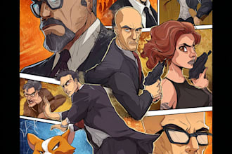 draw comic book cartoon and custom illustration digital art