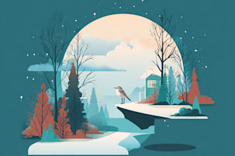 create a unique flat vector illustration