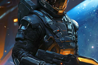 sci fi character illustration or sci fi character