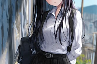 draw your character in anime style illustration