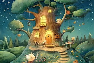 draw whimsical children story book illustration and cover