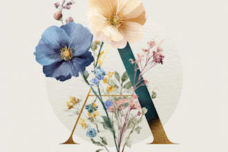 design watercolor floral and botanical logo