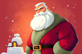 draw christmas illustrations and cards for you