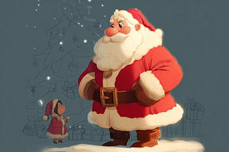 draw christmas illustrations and cards for you