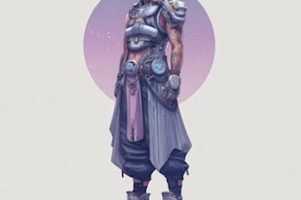a sci fi character illustration or sci fi character