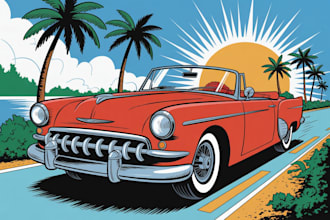 draw illustration retro comic art style