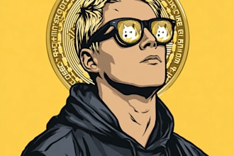 draw custom funny crypto meme coin art for your memecoin website, social media