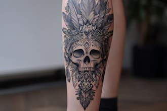 create a tattoo design for leg sleeve