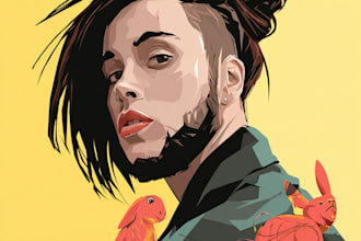 do vector art portrait face, animal, vehicle