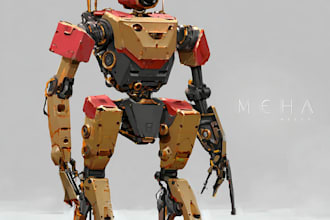draw your mecha robot fanart or original in digital artwork