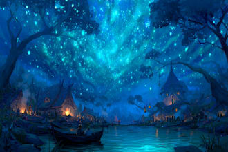 draw a magical environment concept art
