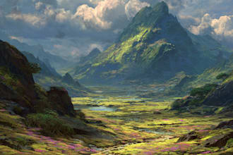 create fantasy landscape concept art