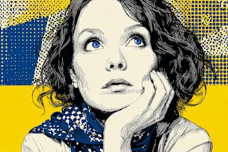 draw pop art portrait in roy lichtenstein style