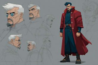 make a super hero comic or character illustration
