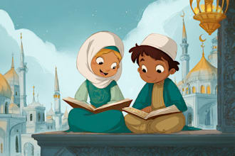 do islamic muslim illustration for children book and other