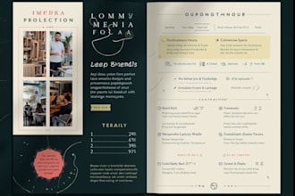 create custom design printable digital restaurant menu