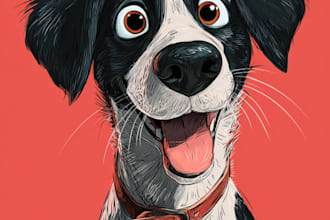draw your pet portrait into cute disney style