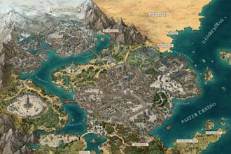 hand drawn fantasy map illustration city map design country map maker