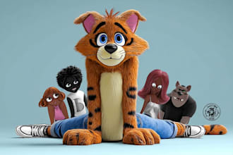 draw custom animal cartoon illustration