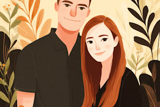draw couple portrait illustration