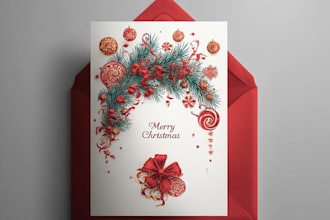 design amazing christmas greeting or holiday card