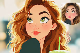 draw your portrait in charming disney animation style