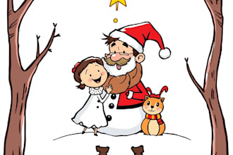 draw christmas cartoon caricature