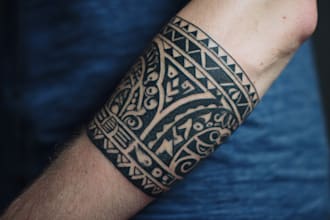 create a profesional tribal tattoo design