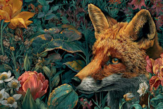 draw an animal and botanical illustration