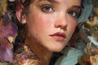 make a realistic digital oil painting portrait