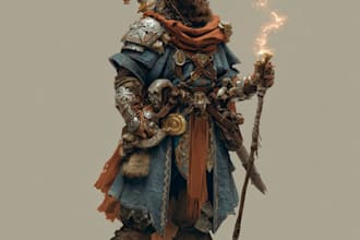 draw a fantasy character for dnd, pathfinder