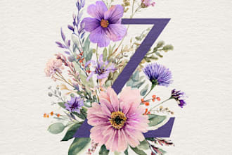design watercolor floral and botanical logo