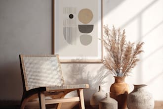 design minimalist boho abstract printable wall art