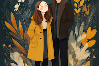 draw couple portrait illustration