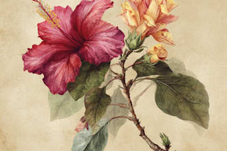 create a botanical illustration in the traditional watercolor technique