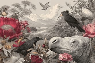 draw high quality animal, insect, and botanical art