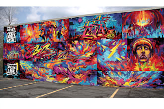 create graffiti pop art canvas designs and murals