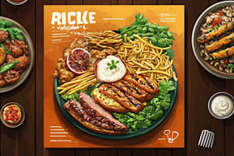 custom food poster art eye catching  designs
