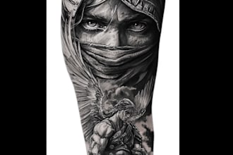 create a tattoo design of tattoo sleeve