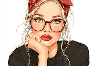 draw a fashion or editorial illustration, sketch