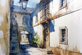 paint original watercolor landscape painting