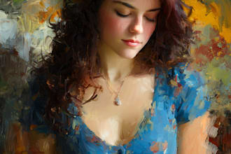 do professional hand drawn portrait oil painting
