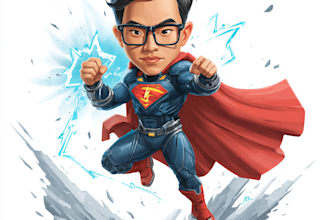 make premium superhero caricature character